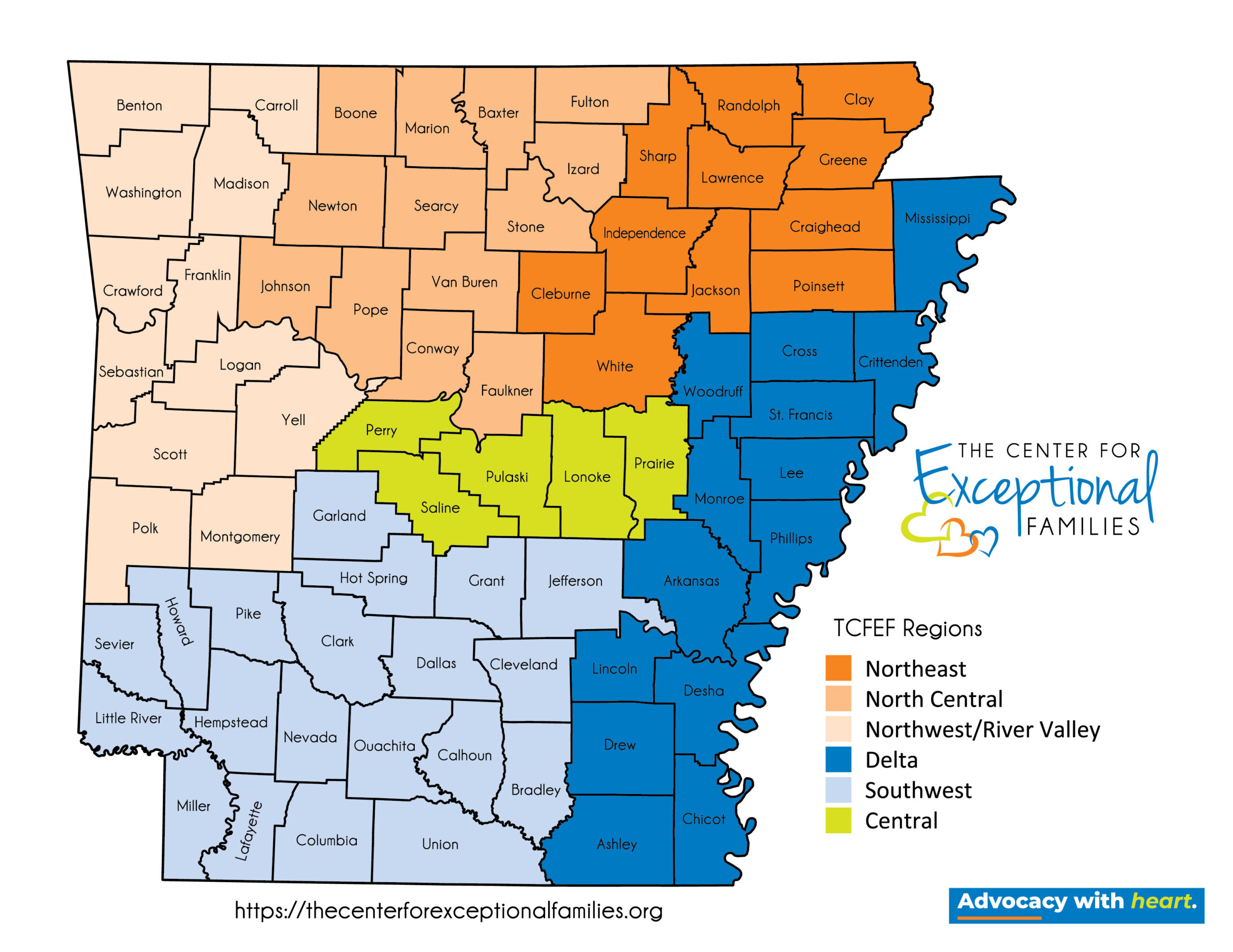 TCFEF Staff Region Map